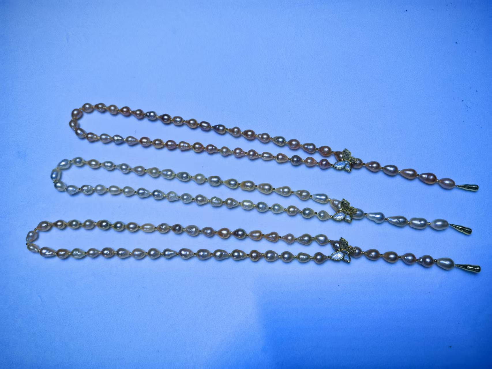 【设计款毛衣链】淡水稀有色珍珠毛衣链8-10mm多样性发一