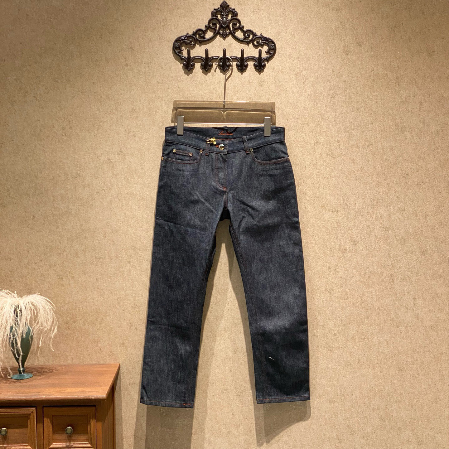 未使用 Loro Piana/诺悠翩雅 深蓝色牛仔裤/42码/JM37844