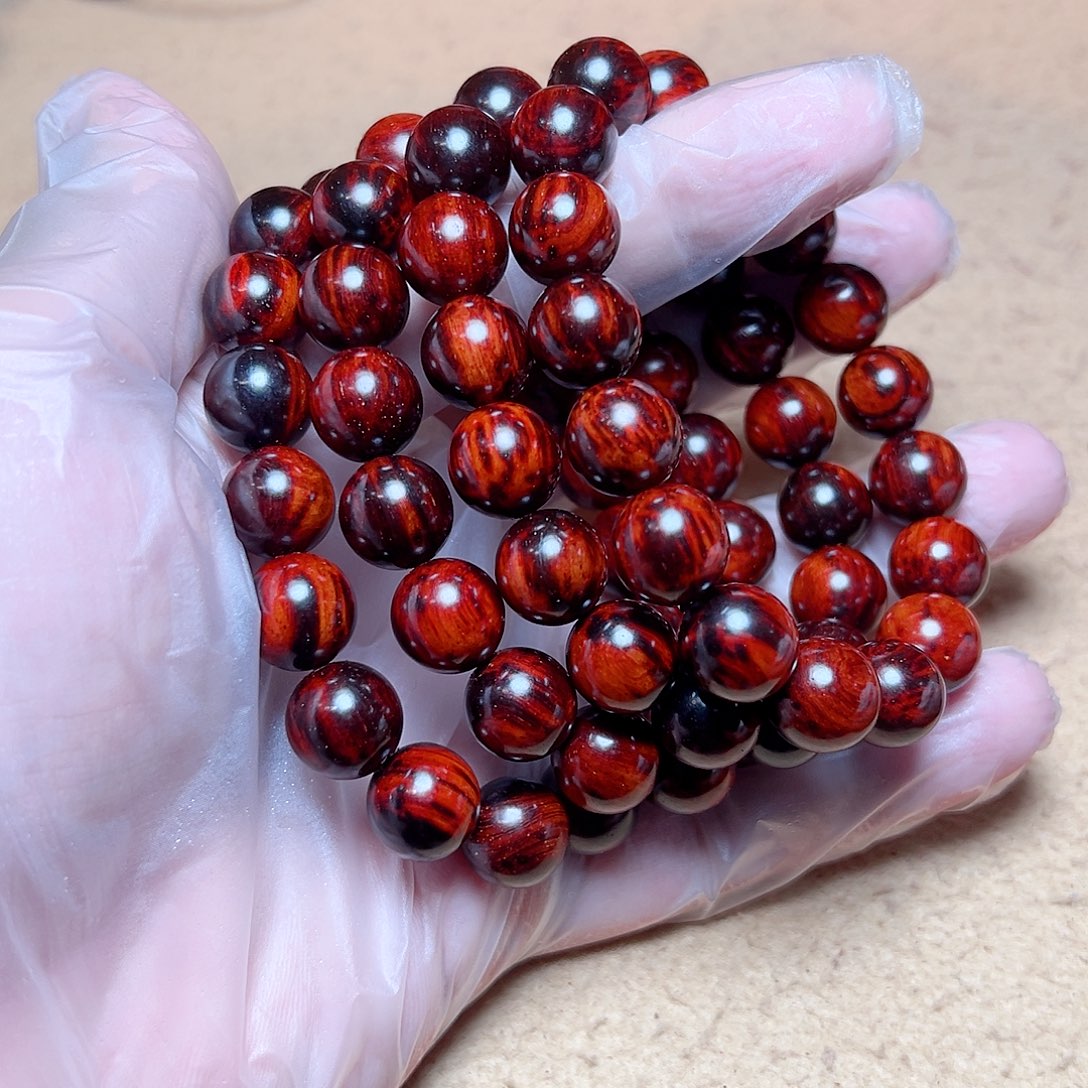 小叶紫檀手串/手链1.2琴料火焰芝麻纹鳞底一档