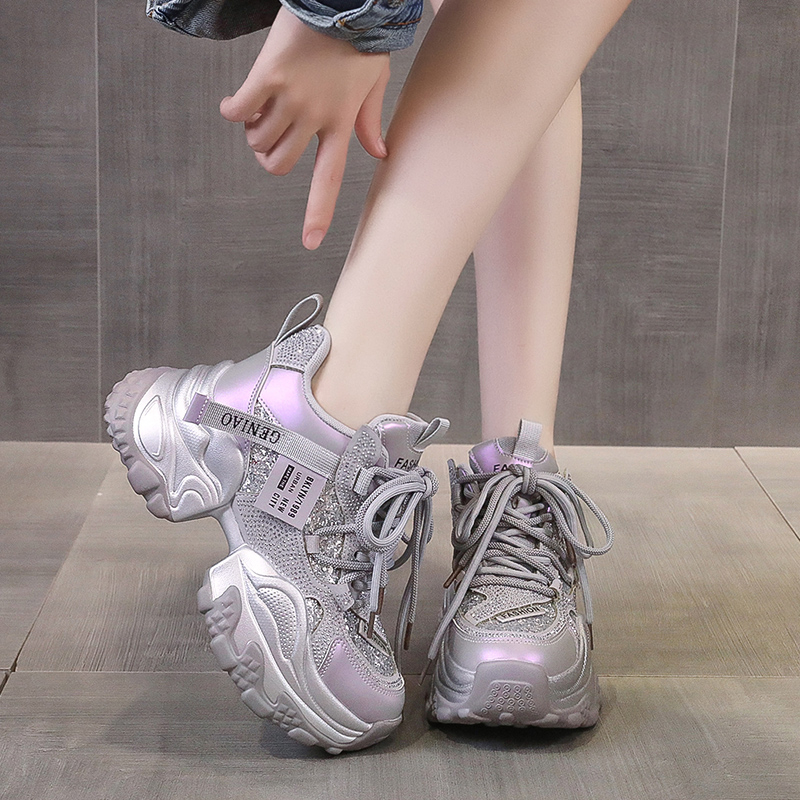 运动鞋老爹鞋鞋子厚底时尚春季透气女鞋高帮秋季百搭