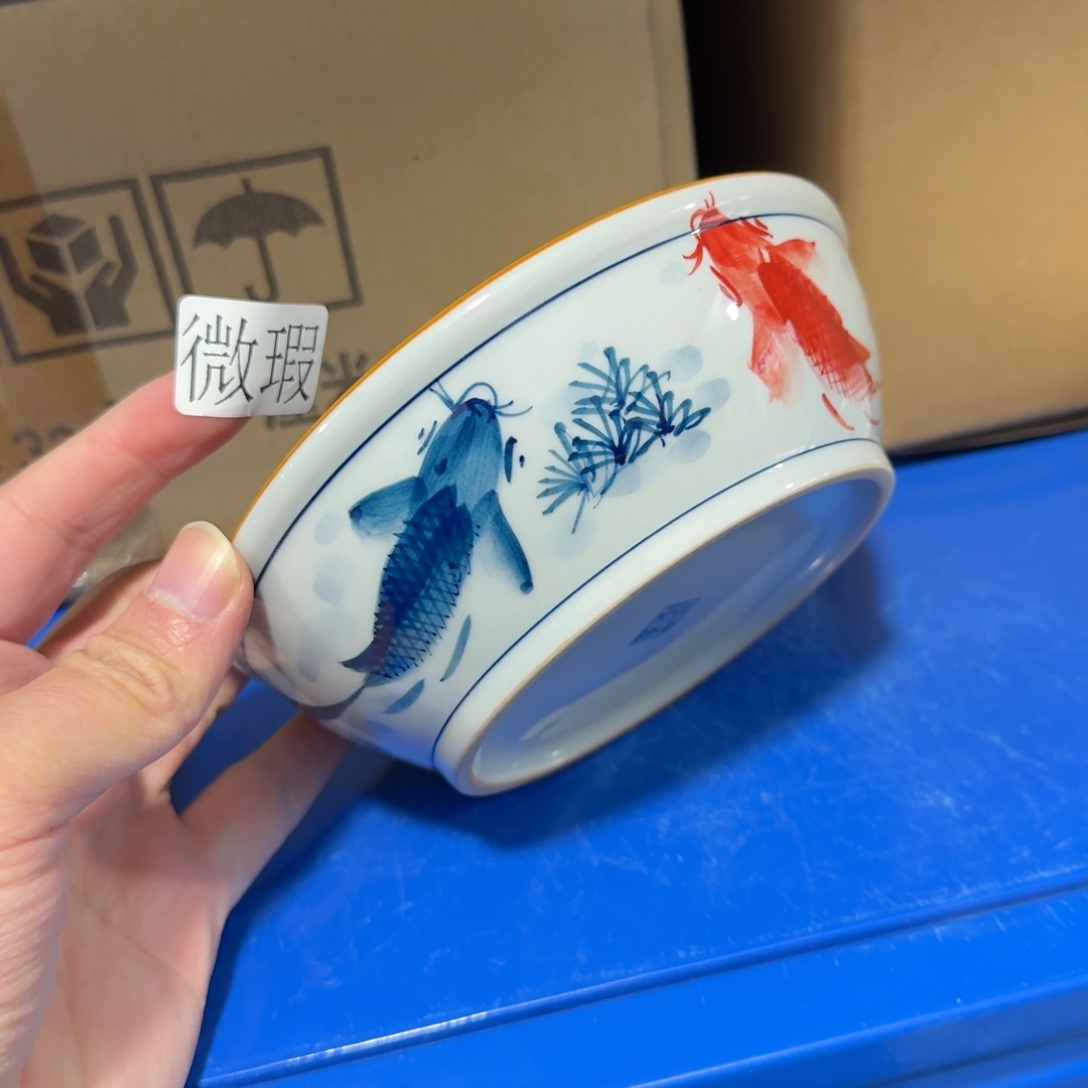 釉下手绘茶具微瑕