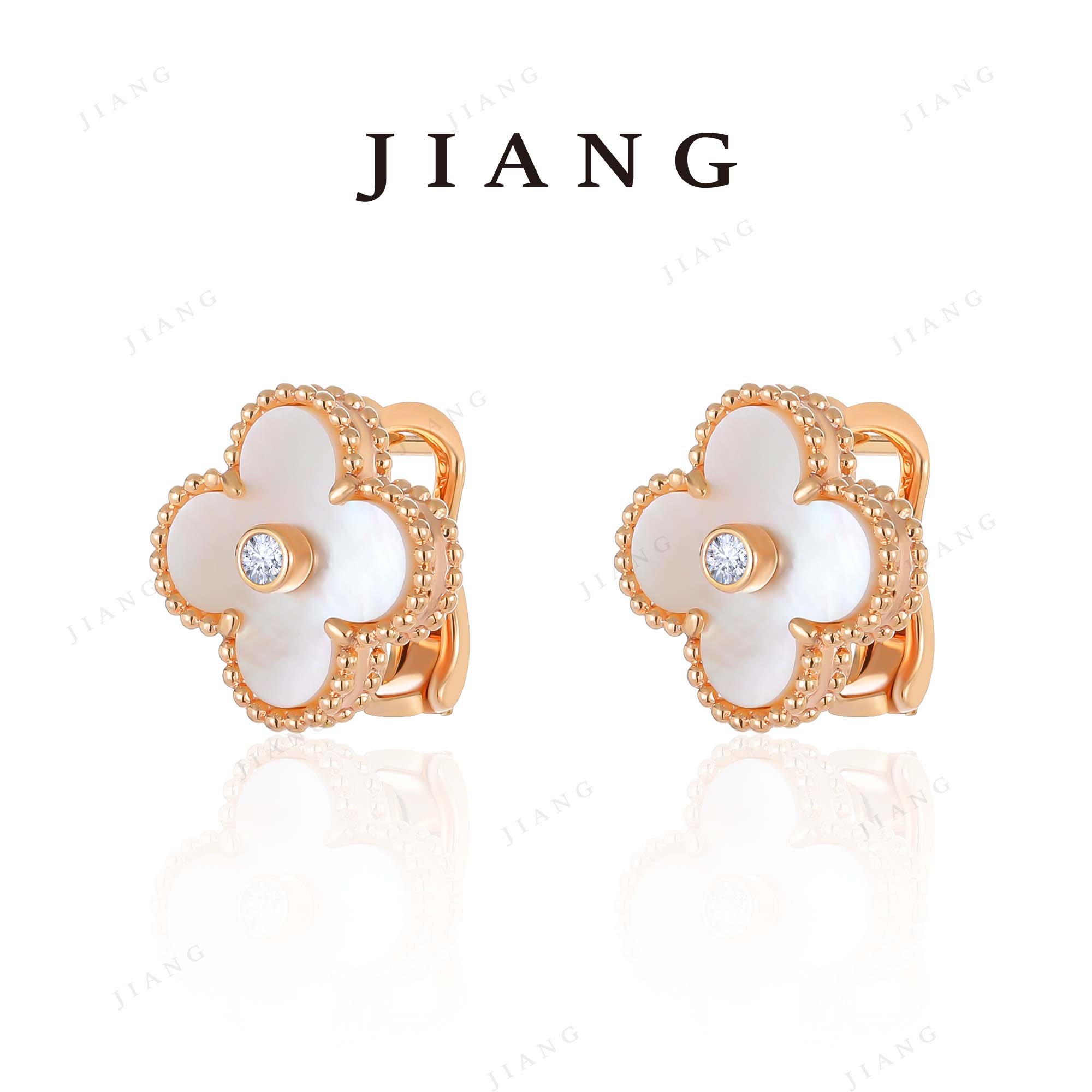 铜合金耳饰 CNC精工 气质轻奢设计师耳钉 4370