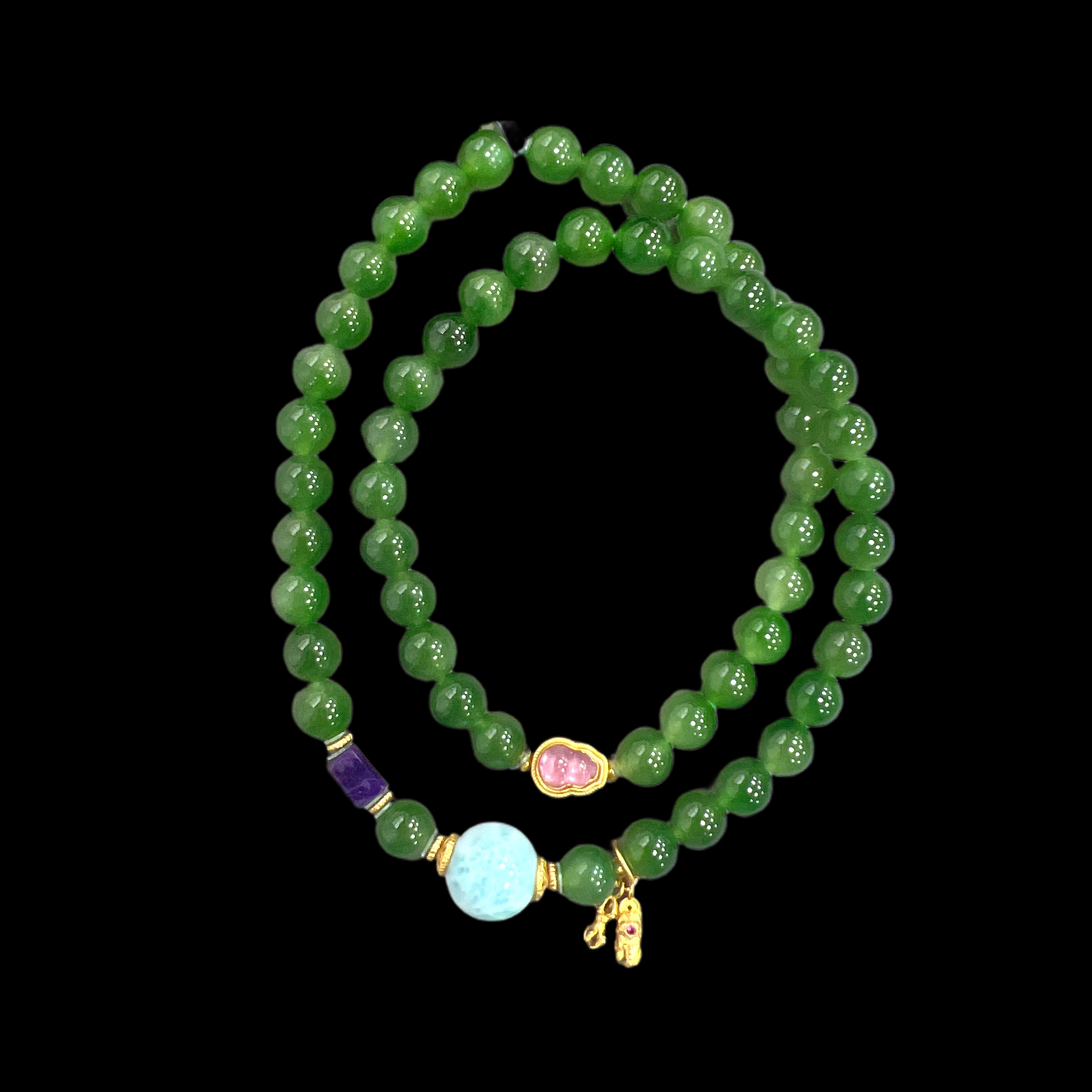 N3522碧玉手串多样性发一