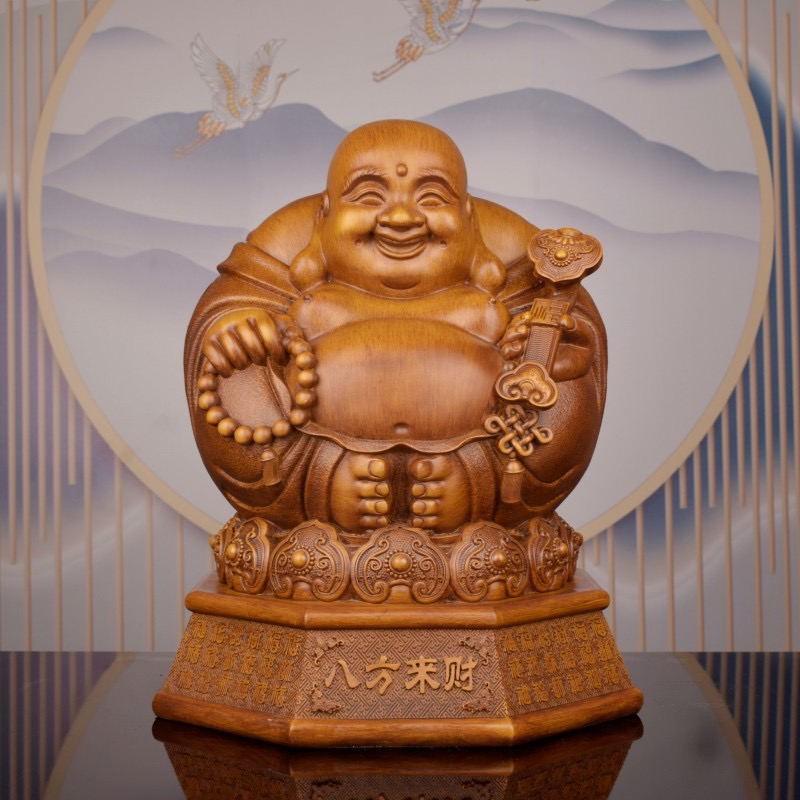  弥勒佛 笑 佛摆件中式创意工艺品客厅公司摆设（长30高37）