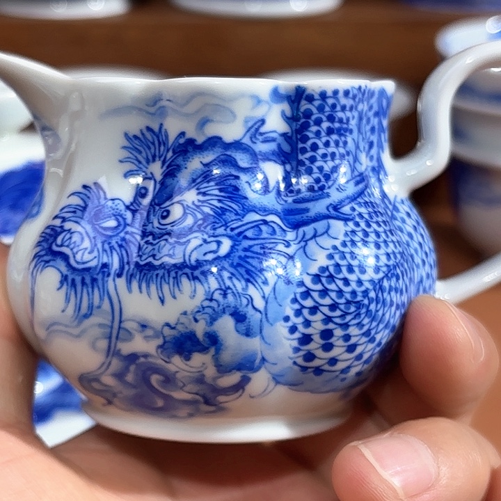 独***影青花手工手绘公道