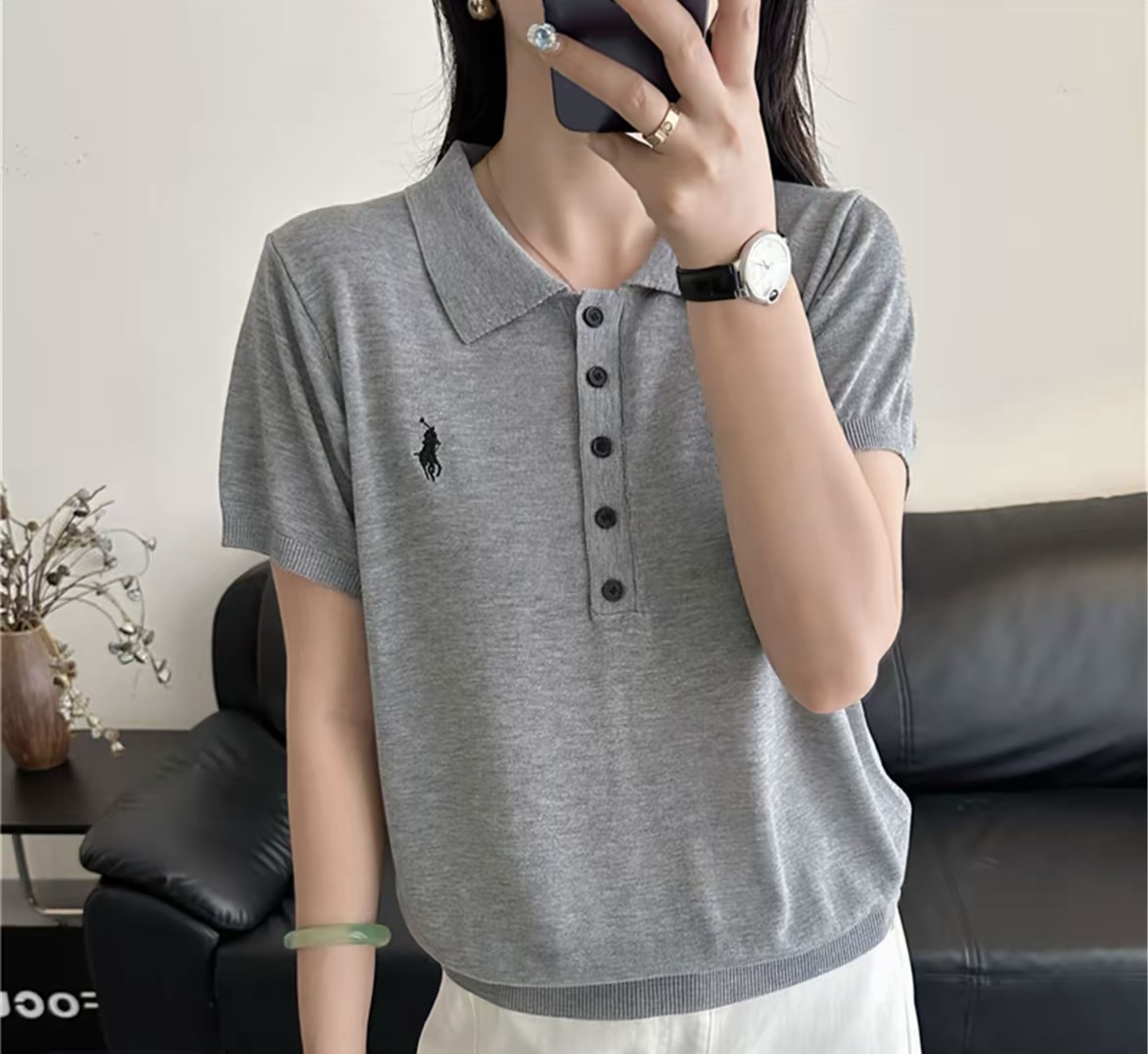 erchun/尔纯032夏季通风透气冰凉超薄polo拉夫针织短袖