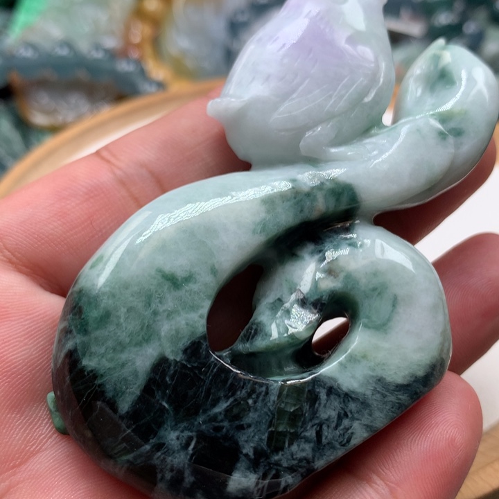 翡翠颈饰未镶嵌保真天然a货翡翠