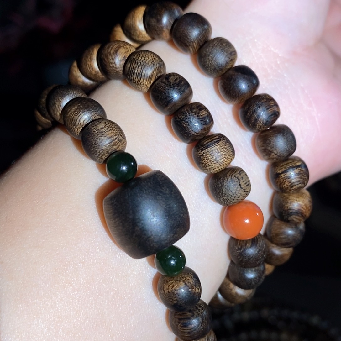 沉香手串越南芽庄瘤疤紫棋楠0.6✖️0.8➕ 配饰