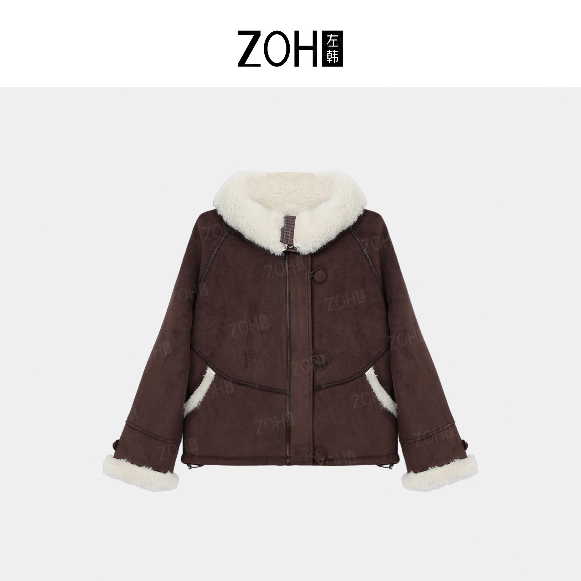 ZH611【左韩】2025新款时尚休闲百搭大翻领保暖厚实外套 WH558023C