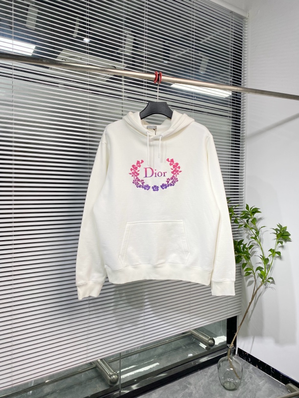 全新未使用 DIOR/迪奥 连帽卫衣 渐变皇冠刺绣logo XL码 aw2303