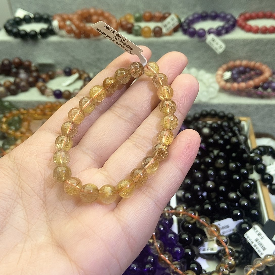 水晶手链未镶嵌y****a金发晶8