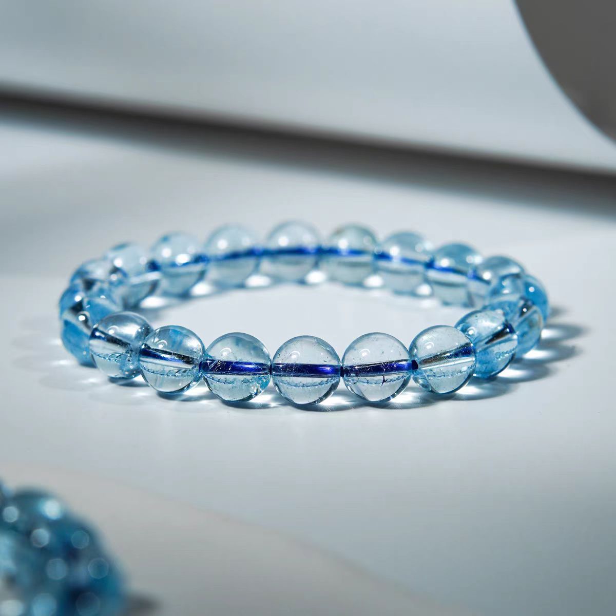 天然托帕石冰川蓝托帕石手串百搭多样性发一条