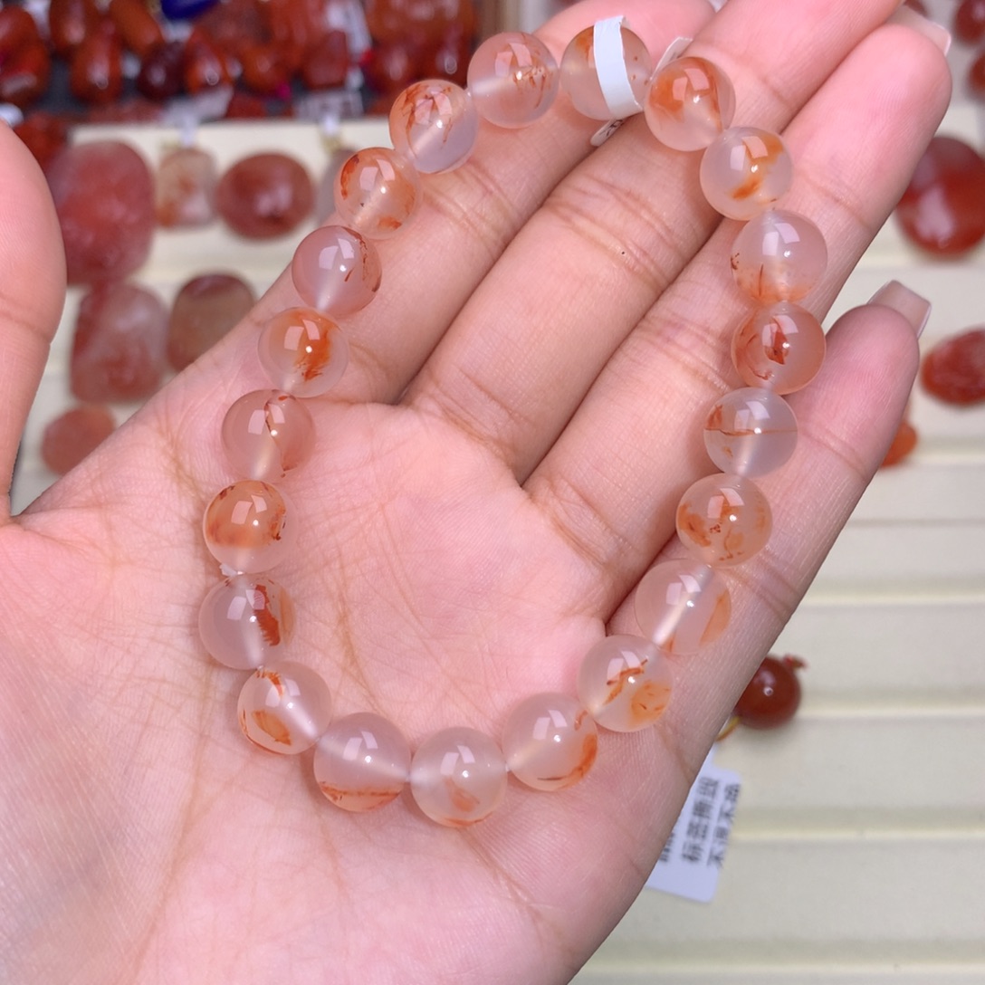 南红玛瑙未镶嵌珠宝半成品冰飘手串