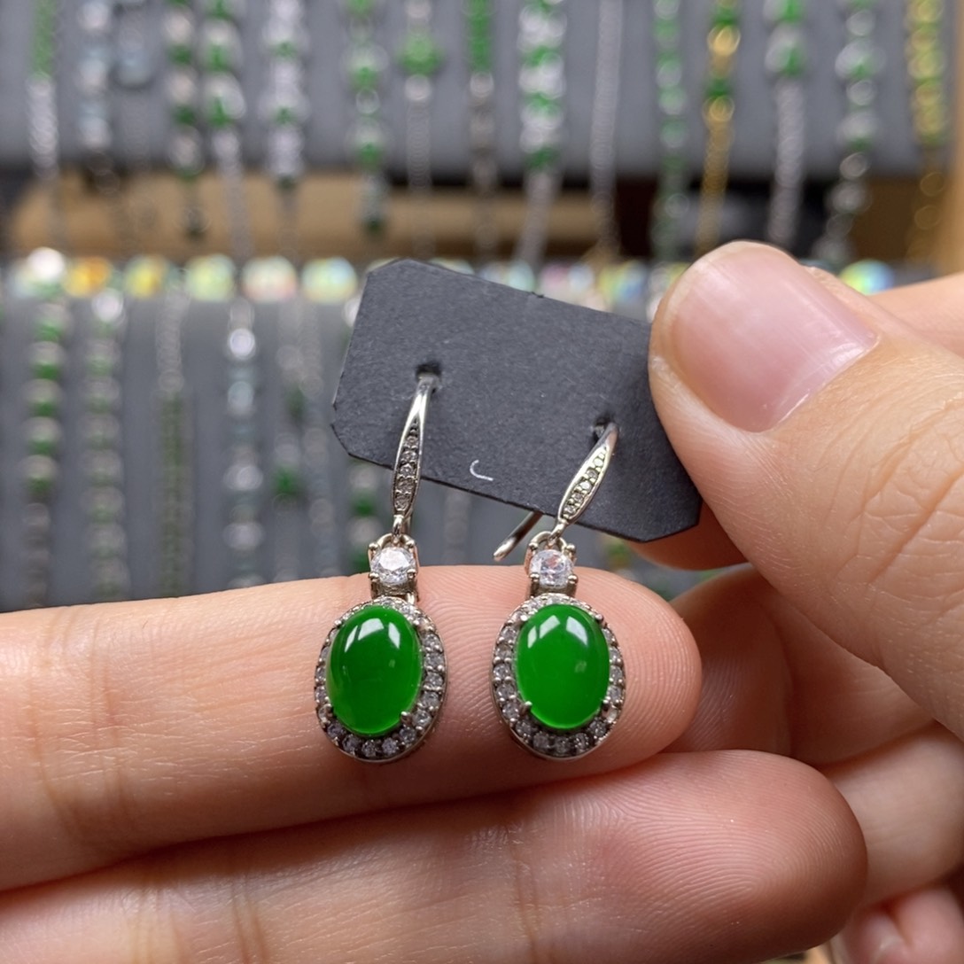 颈饰银S925镶嵌翡翠28号