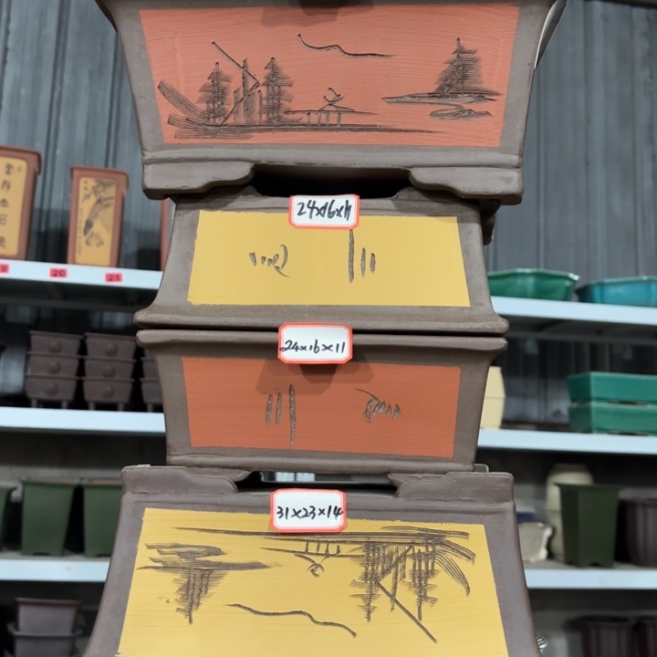 紫砂花盆128-6。              