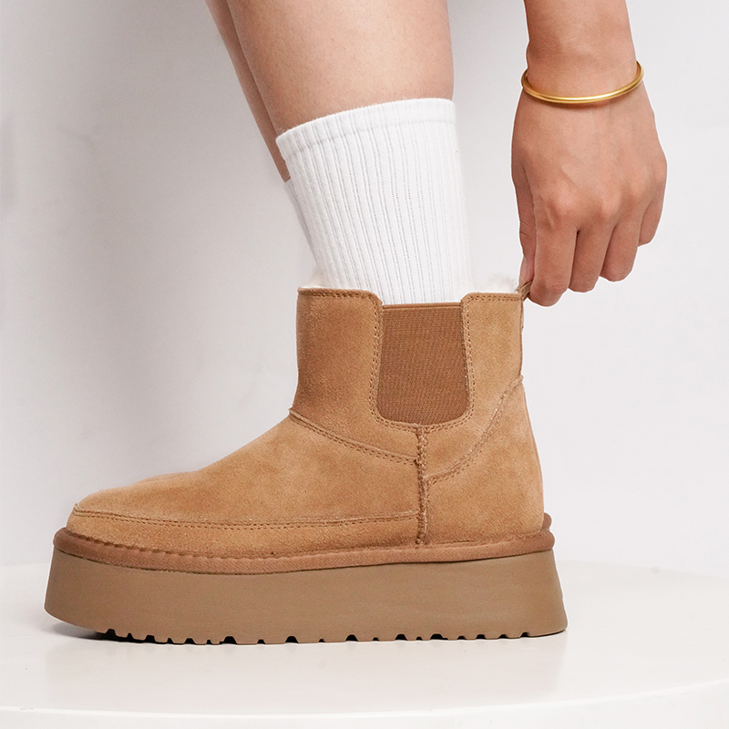 阿伟专属【切尔西】桑坡防滑厚底羊皮毛一体女款雪地靴秋2025