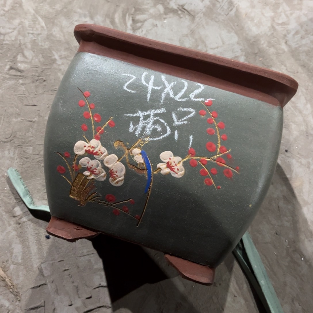 紫砂宜兴紫砂花盆，现货发