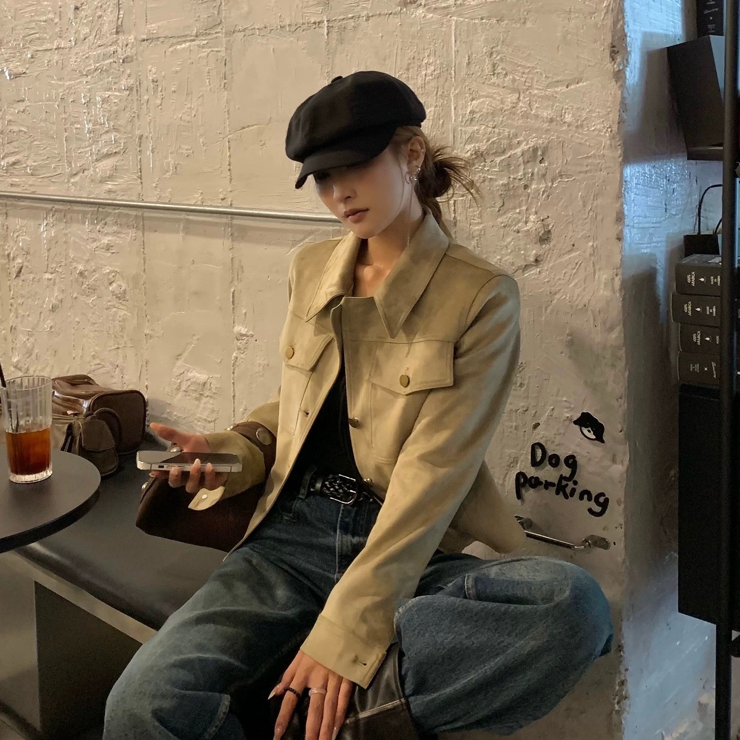 黄色辣妹卡其翻领工装夹克风衣（颜色款式以直播间为准）