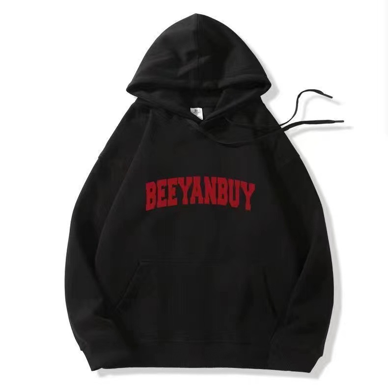 宽松字母卫衣女休闲美式复古帽衫秋冬新款华棉百搭连帽卫衣外套潮