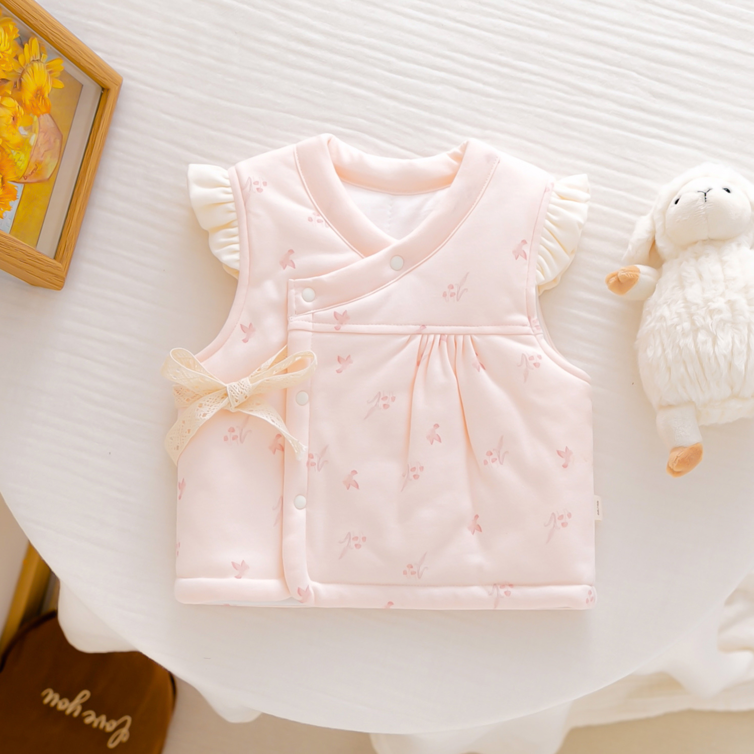 婴儿马甲秋冬季夹棉加厚马夹春秋纯棉外穿a类初生女宝宝保暖背心