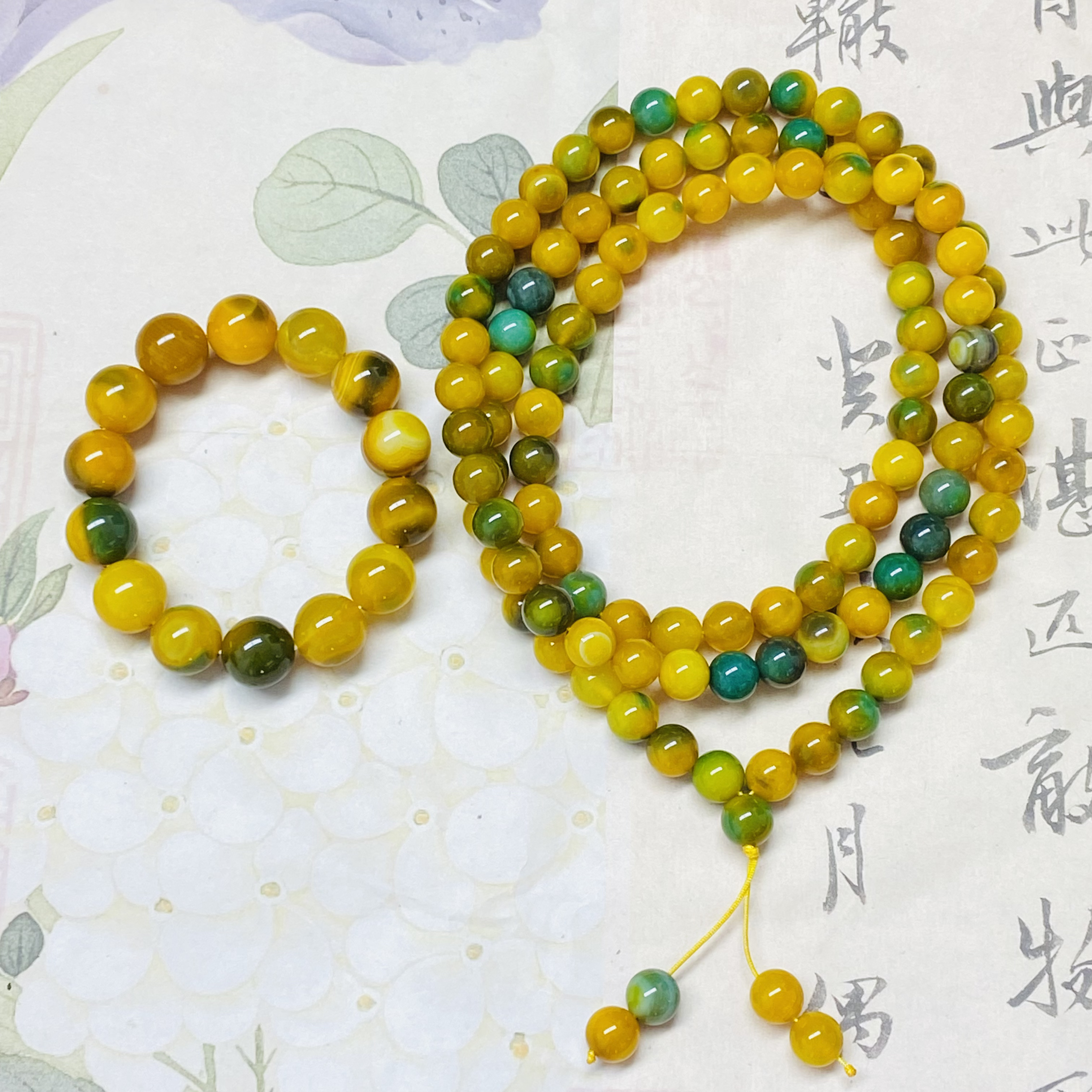 【甄选】A148万古牛黄龙胆参手串项链一套-多样性发货