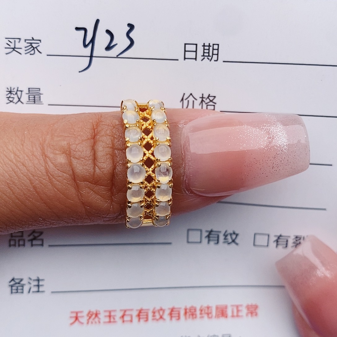 翡翠戒指银S925镶嵌戒指