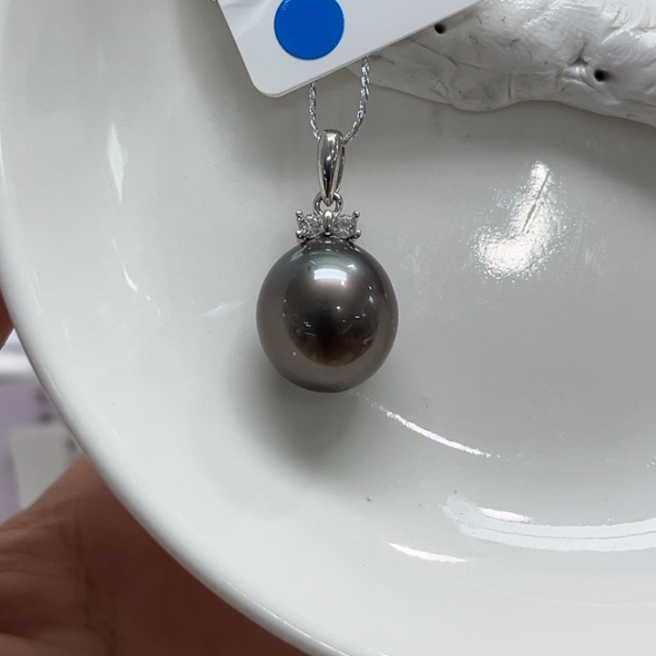银S925镶嵌吊坠(不含链)海水珍珠11-12mm48号