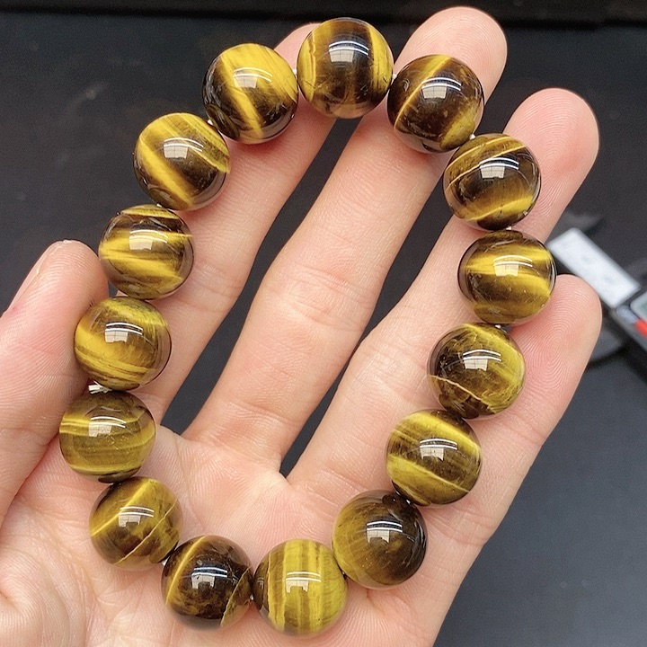 水晶手链未镶嵌30黄虎眼14mm
