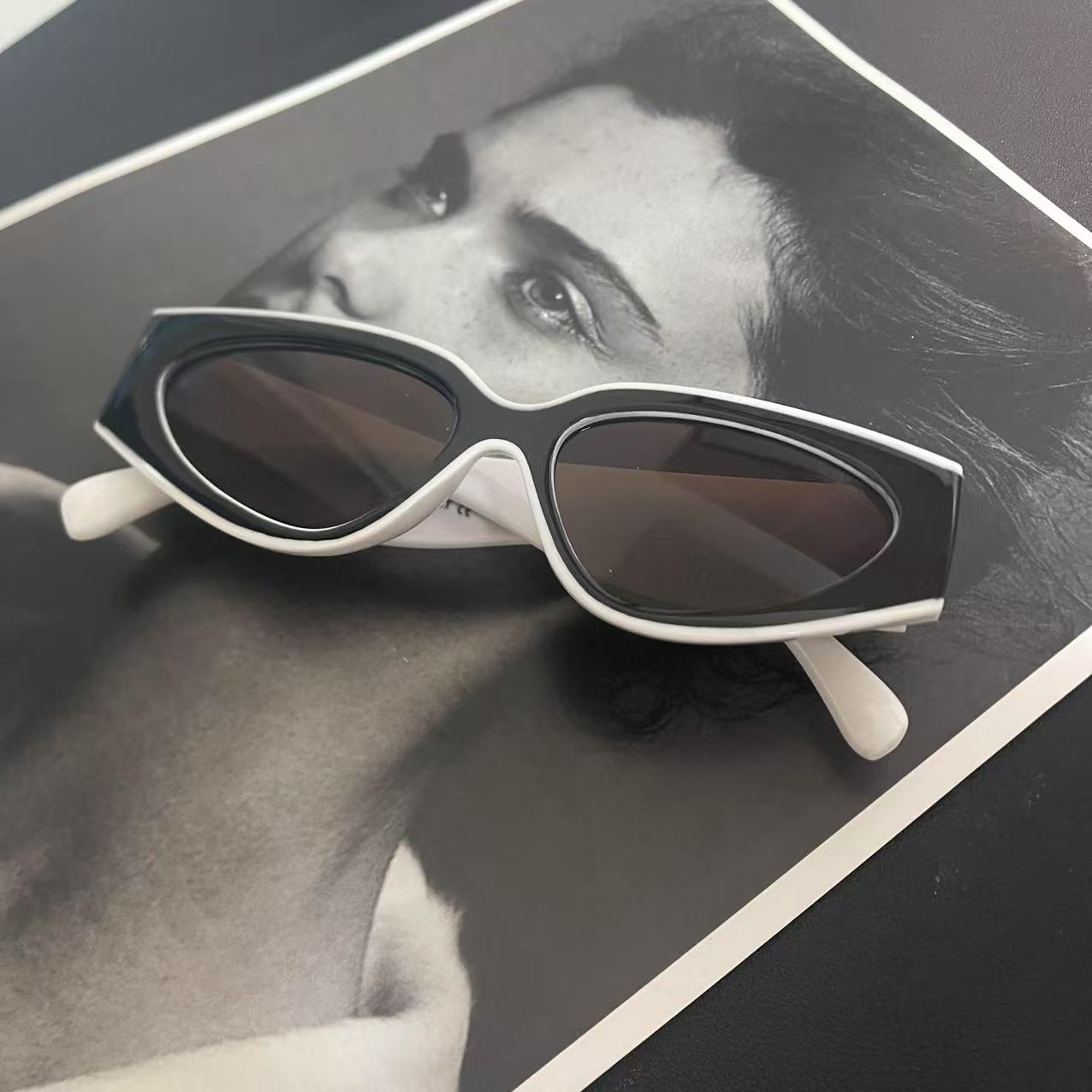 小香黑白拼猫眼墨镜