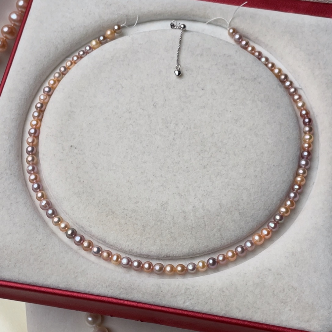 姒***品淡水珍珠颈饰银S925镶嵌5-5.5mm