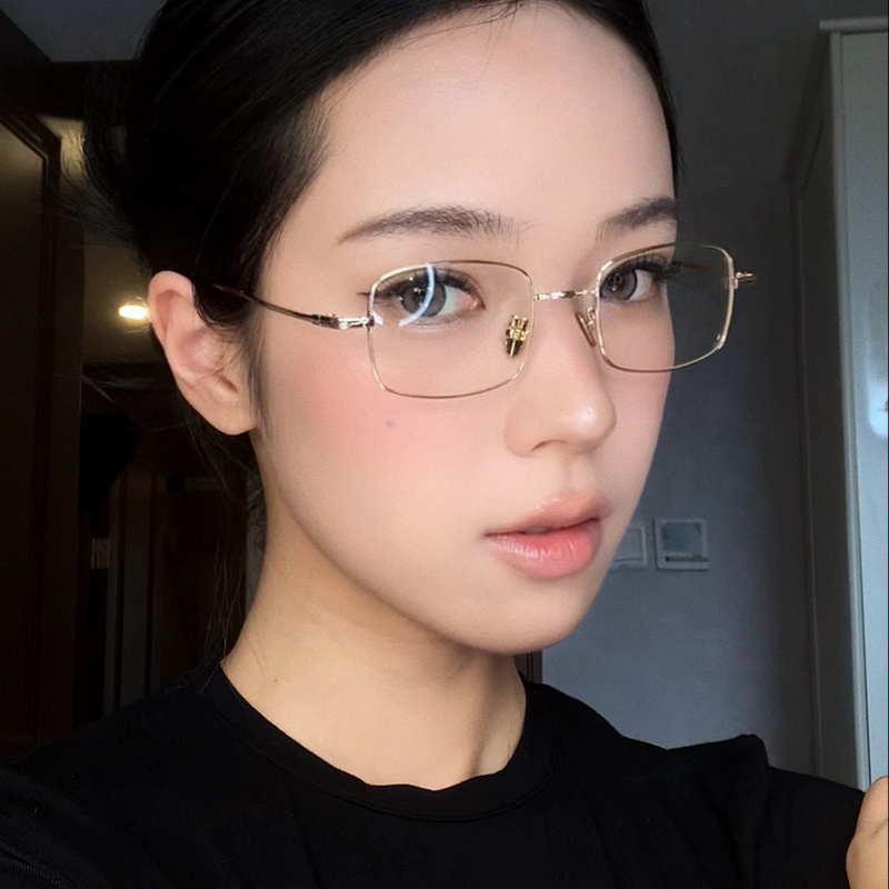 【御姐感眼镜】高智系姐感金属韩系方框平光眼镜复古眼镜框架金丝边
