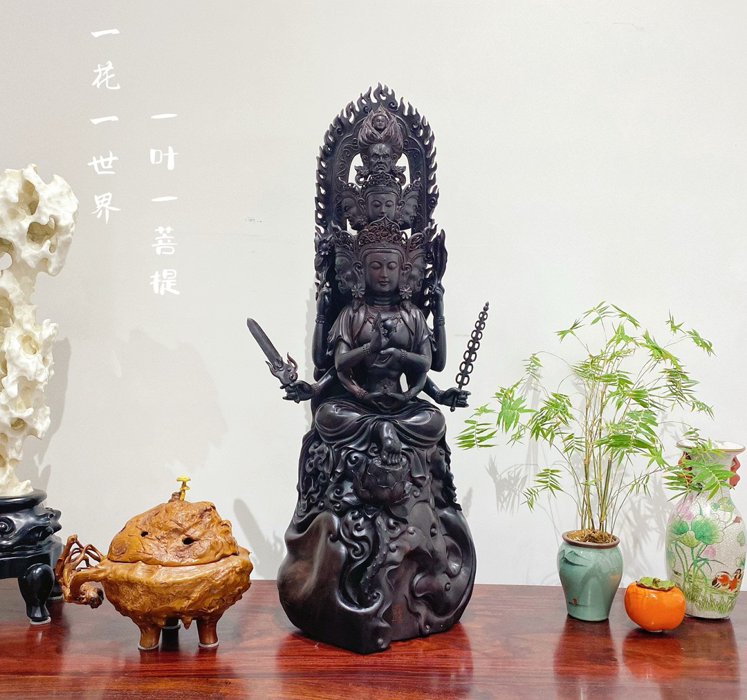 客厅家居供奉工艺品面然大师