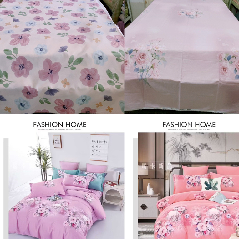 （薄厚适中款）纯棉斜纹棉花卉国风系列床单被罩～四季可用