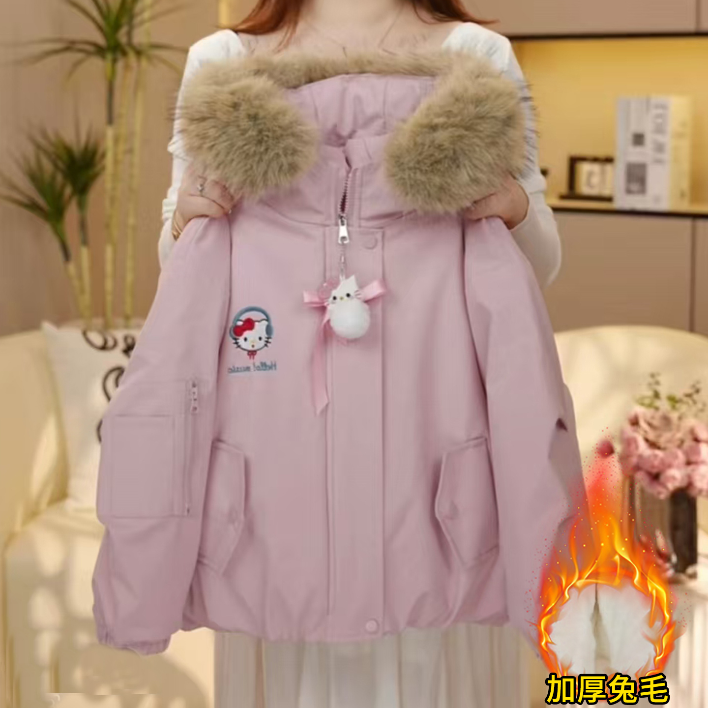 女童棉衣2025新款女孩冬季大童洋气卡通加厚儿童棉服棉袄冬装外套