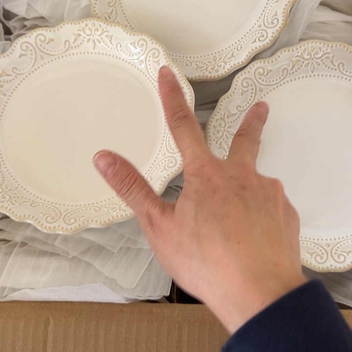 瓷片默认瑕疵商品浮雕8寸