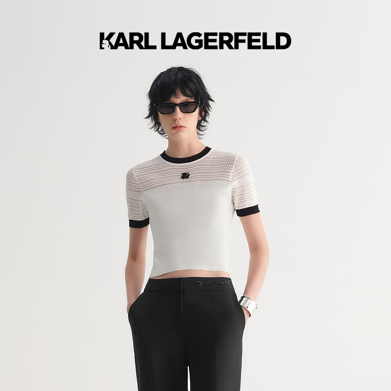 KA139【敏敏专享】KARLLAGERFELD春季新款女针织衫老佛爷231L205