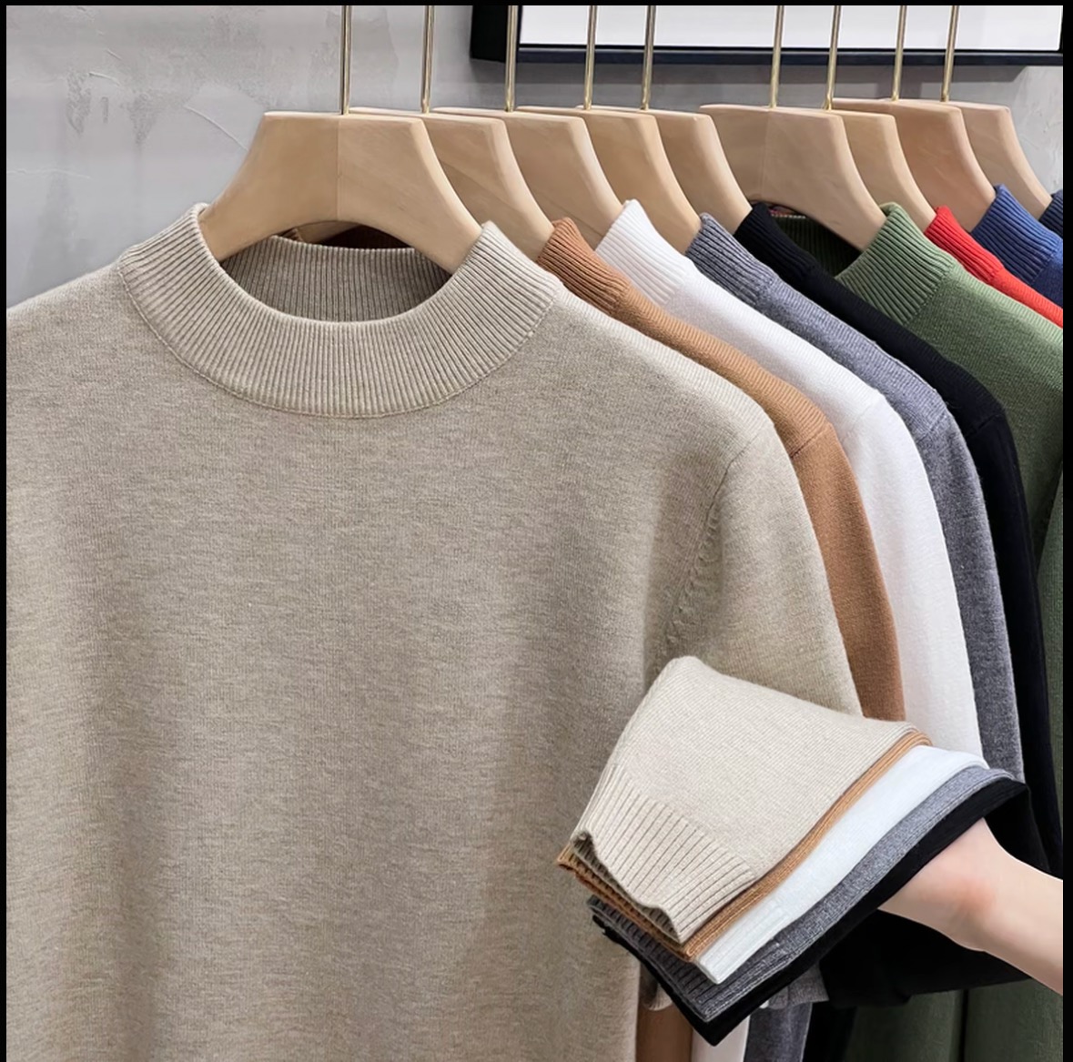 【文心】【羊毛衫】【保暖抗寒】秋冬男士纯色针织休闲羊绒衫802