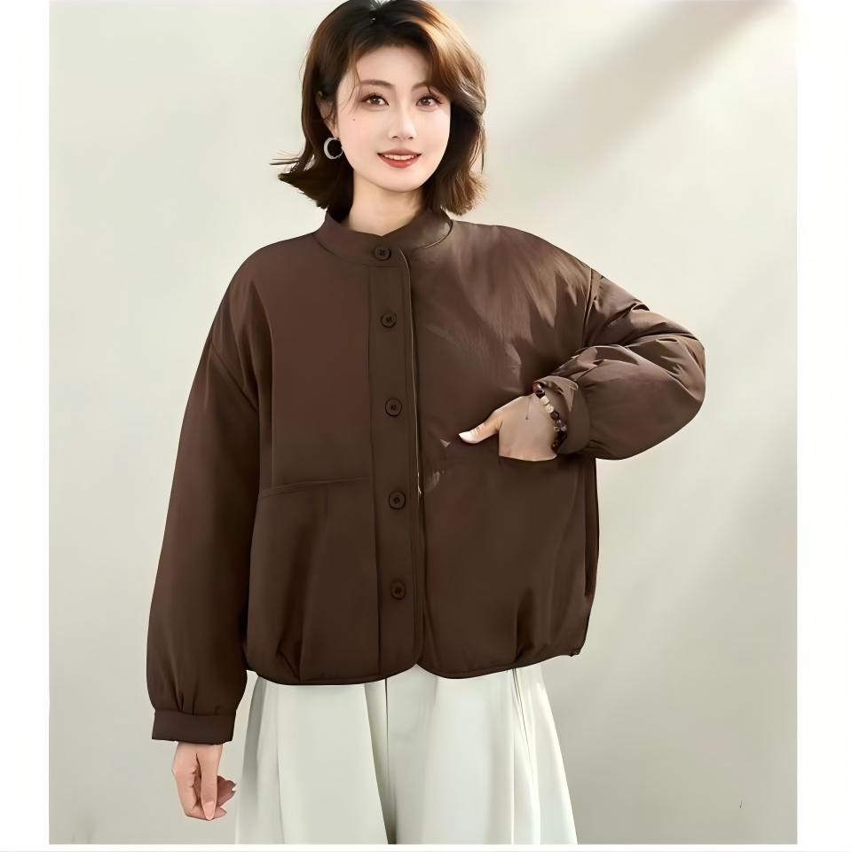 【25055-1】冬季女士夹棉棉衣休闲立领百搭棒球服宽松短款