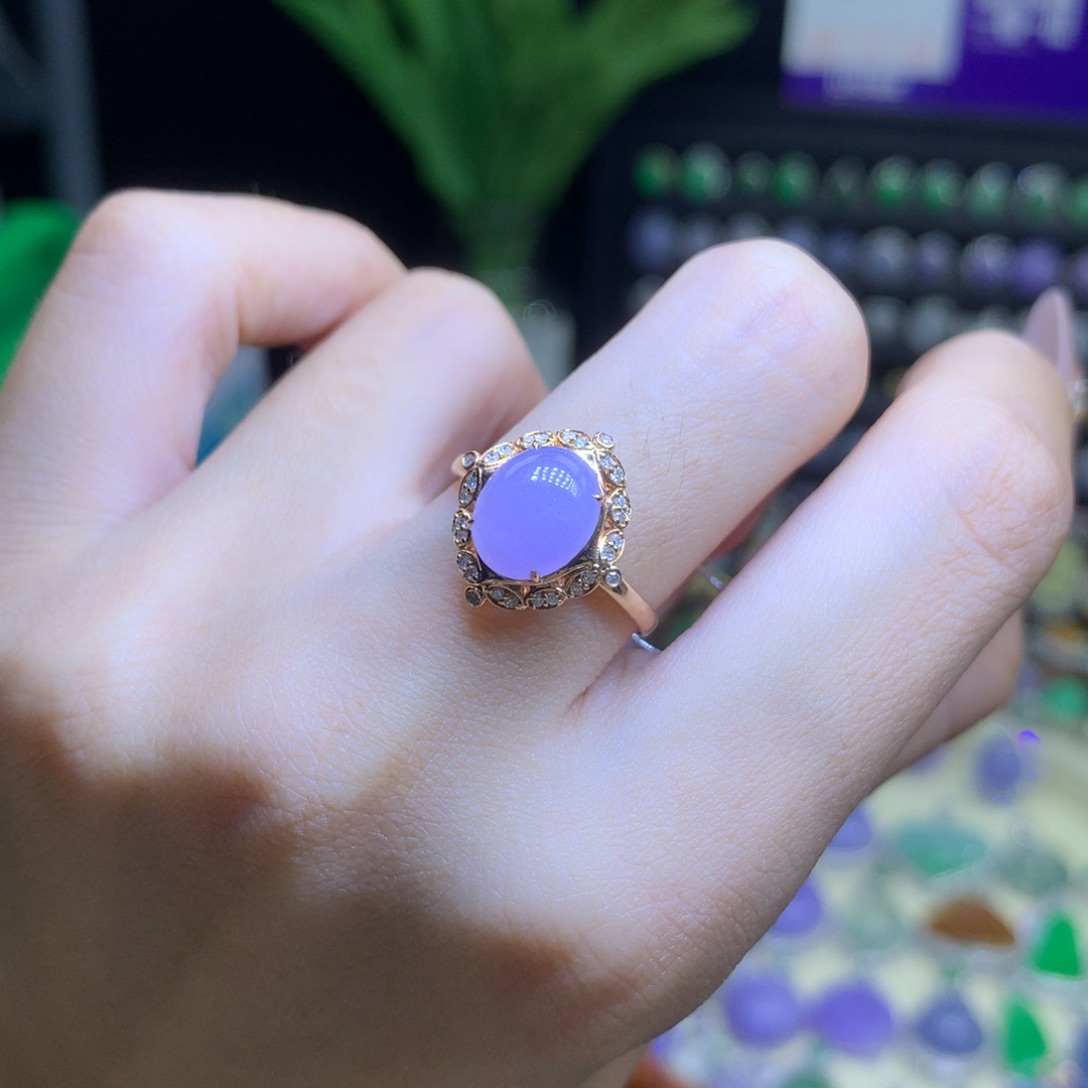 翡翠18K金镶嵌颈饰天然