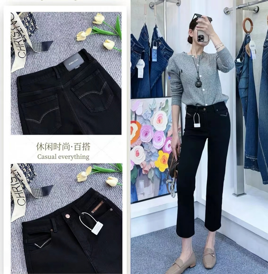 1592-1-薄绒款九分显瘦法棍烟管裤