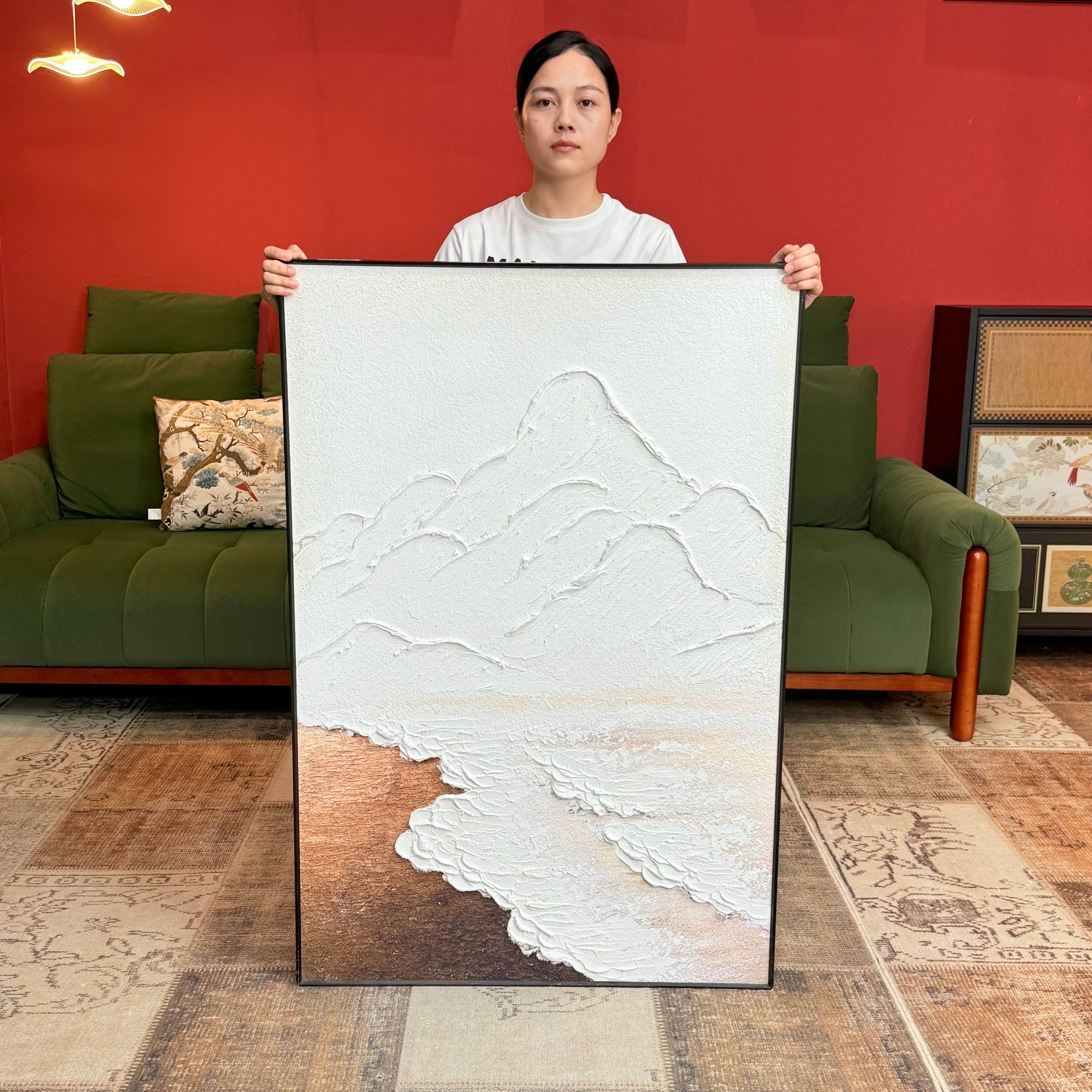 肌理抽象温柔氛围感潮汐客厅装饰画K007奶油风潮汐挂画80120