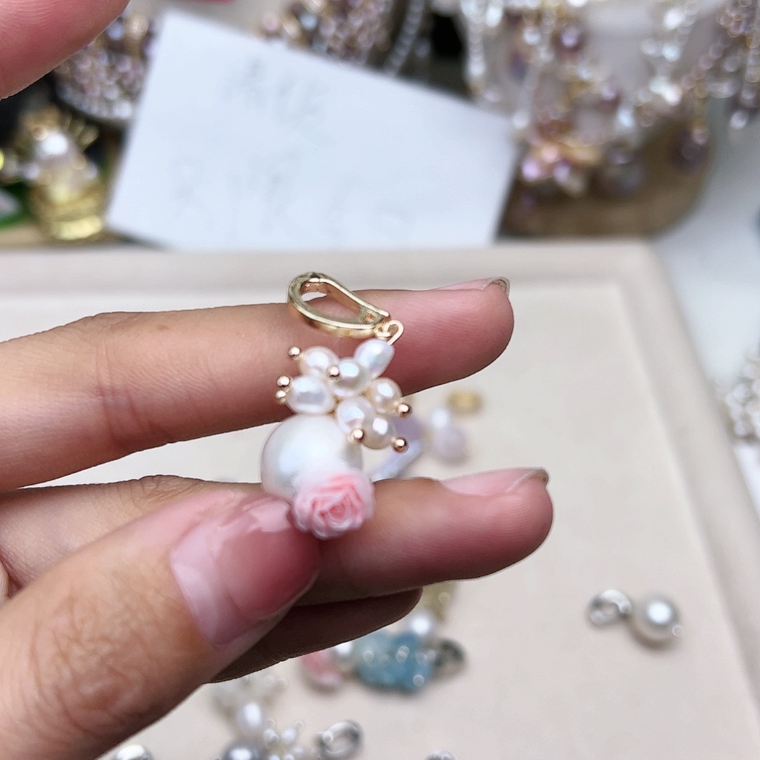 淡水珍珠颈饰银S925镶嵌