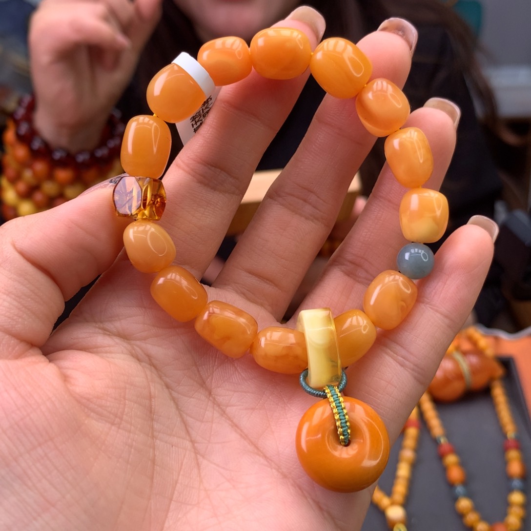 蜜蜡手串未镶嵌天然
