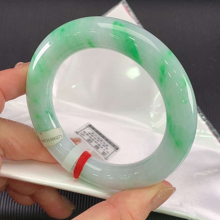 翡翠未镶嵌手镯圆条56