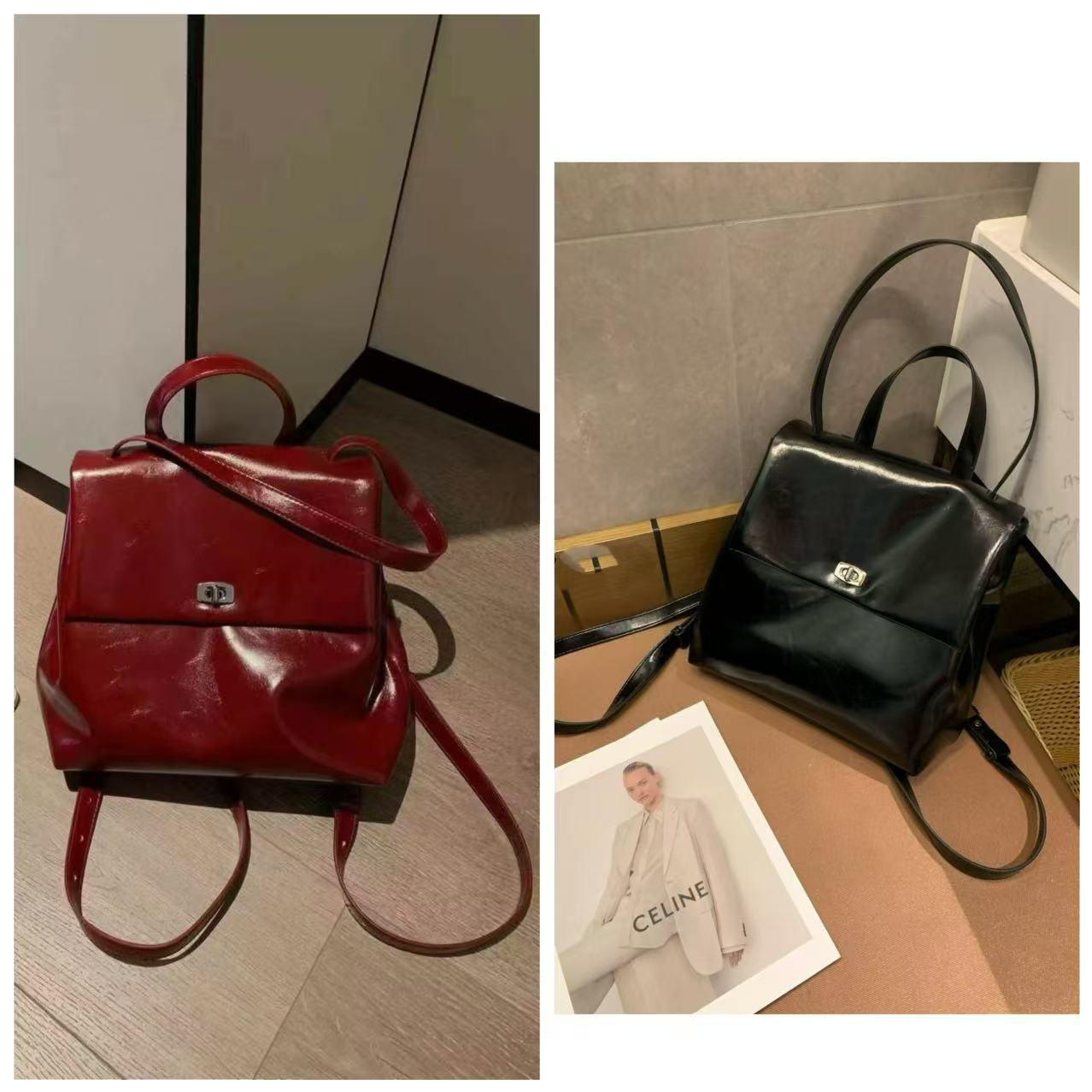 晓宇自留 真皮双肩包包 【No退换】