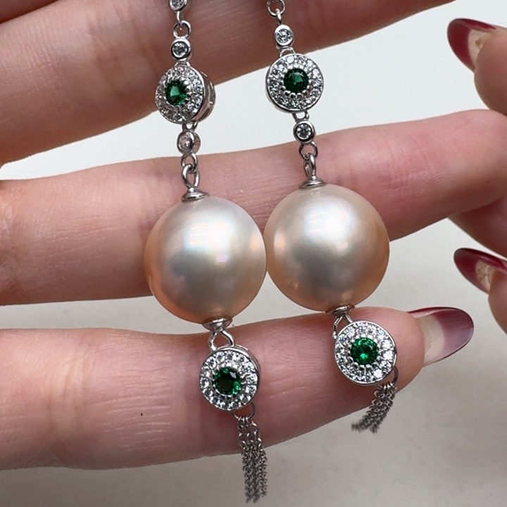 拼合珍珠（马贝珠）耳饰银S925镶嵌