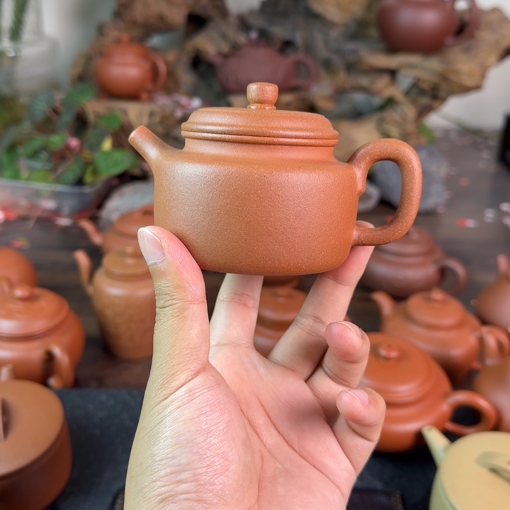 紫砂茶壶烟*紫砂壶 德钟黄降坡 150cc