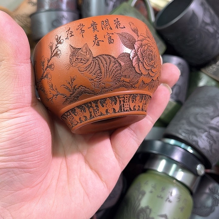 茶杯紫砂全手工紫砂主任杯