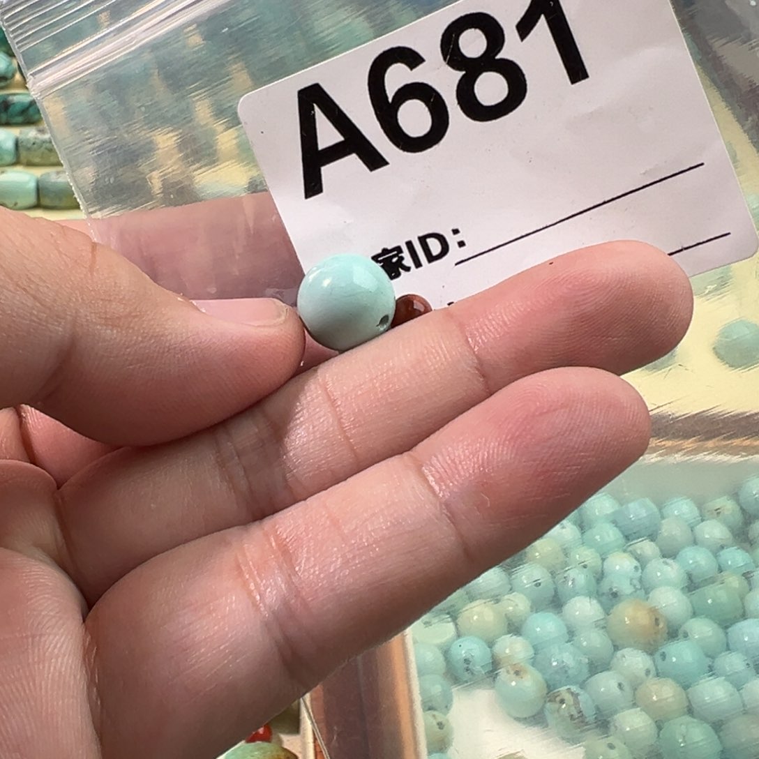 绿松石10圆珠未镶嵌山**云