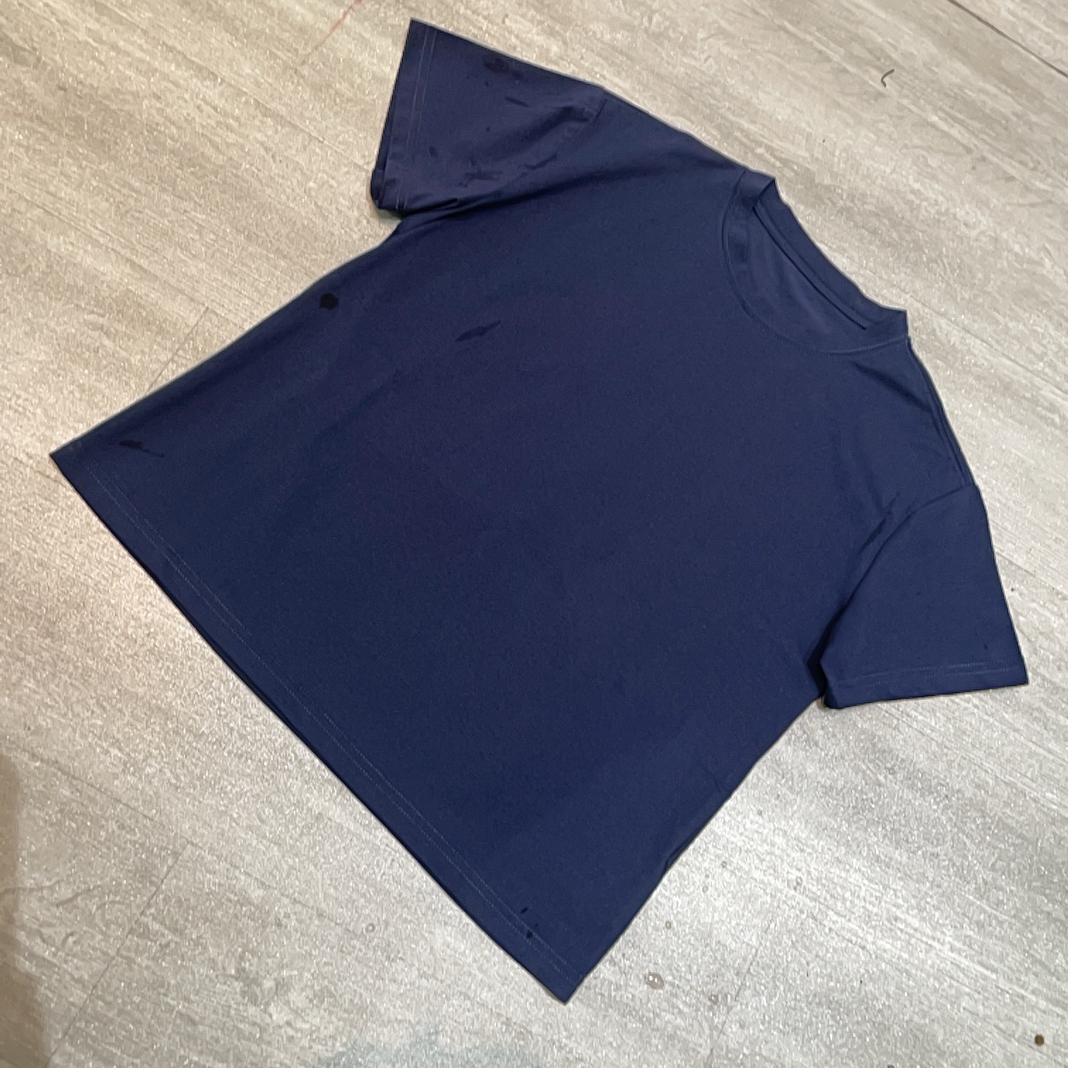 圆领藏青修身型运动纯色轻职风短袖T恤-果梓720